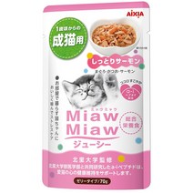 아이시아 먀우먀우 쥬시 파우치 70g 고양이간식, 연어
