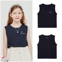 블루테일 레터링 포인트 네이비 슬리브리스(AXB2TS09NV)