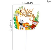 호랑이 사자 표범 산책 동물 호일 풍선 정글 사파리 생일 파티 장식 어린이 선물 장난감 헬륨 에어 글로보 1 개, 1pc cake topper_as picture sho