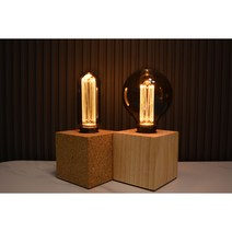 협탁 침실 침대 한방 취침 무드등 디자인 에디슨 led 전구+스탠드 세트, 카인, 룬티어