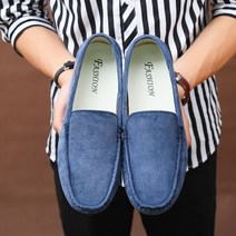 스웨이드 세무 남자드라이빙슈즈 편안한 뒷꿈치 바닥 미끄럼 방지 슬립온 플랫 슈즈 정장화