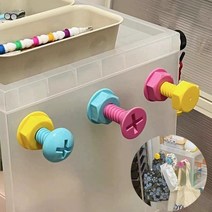 BLOWFISHFUGU 컬러 나사 조형 무접착벽후크 무타공후크 벽걸이 걸이 3P