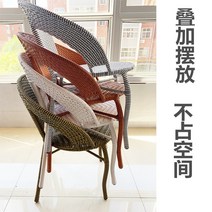 라틴의자 펜션 공원 옥외용벤치 철망 6인용야외테이블 등평형테이블야외용 등나무 3종 세트 조합 레저 정원 사각형 실외 베란다 작은 찻상 엮음 야외 책상, 싱글 더블 튜브 굵은 의자【색상을 비고하십시오】방석을, 규격 없음