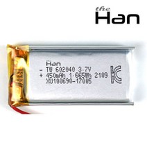 더한 리튬 폴리머 배터리 충전지 602040 450mAh, 1개