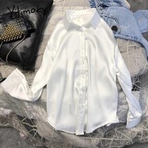 여성블라우스 꽃무늬블라우스 여름블라우스 레이스블라우스 yitimoky satin button up shirt women 긴 소매 봄 새로운 우아한 탑 high quality