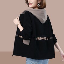 cisanny 여성 봄가을 40대 50대 세미 점퍼 빅사이즈 긴팔 아우터 자켓 M~3XL