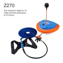 에어 콤프레샤 소형 컴프레셔 스쿠버 다이빙 스노클 장비 다이빙 모바일 인공 호흡기 tankless 방수 휴대용 충전식 수중 스노클 10m, z270 블루