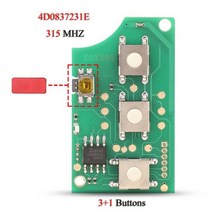 자동차스마트키 호환 디지털키 복사 교체 Jingyuqin 원격 스마트 자동차 키 회로 기판 아우디 A3 A4 A6 A8 RS4 TT 올로드 쿼트로 RS4 315/433Mhz 4, 4D0837231E 315MHZ