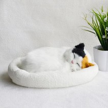 반려돌 반려석 애완돌 스톤펫 실감있는 흑백 고양이 개 호흡 잠자는 플러시 장난감 인형 전자 동반 애완 동물 치매 노인 성인 키즈, [11] BY Cat