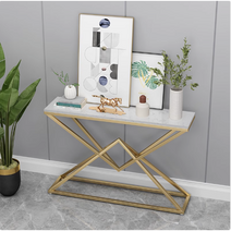 미니콘솔 현관 복도 폭좁은 슬림 틈새 콘솔, 골드 블랙 100x30x80cm