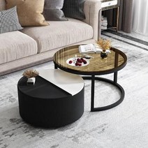 거실상 좌탁 엔틱느낌 북유럽 커피 미니멀리스트 라운드 메이크업 찻상 6인용 자취방, M