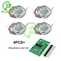 로드셀 디지털 아두이노 컨버터 HX711 AD 모듈 몸체로드 셀 계량 센서 압력 4Pcs 50kg 인간 스케일로드 중량 측정 도구, [03] 1 set