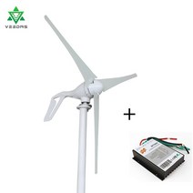 ac12v 24v 풍력 터빈 발전기 400w 소형 미니 풍차 바람 356 블레이드 컨트롤러 해양 라이트 랜드 용 충전 생성기, ac24v 본체, 흰색 칼날 3개