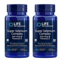 라이프익스텐션 슈퍼 셀레늄 콤플렉스 200mcg & 비타민 E 베지테리안 캡슐, 100캡슐, 2개
