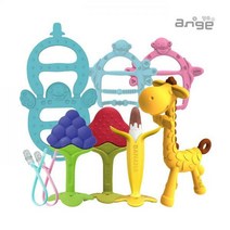 앙쥬 국민 치발기 선물세트 신생아 6개월아기장난감, 앙쥬 치발기 선물세트1 (기린+손목핑크+클립)