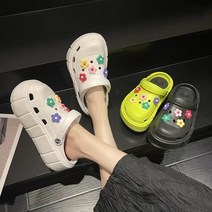 TW 말랑쫀득 투웨이 샌들 7cm 신꾸 신발장식 악세사리 액세서리 여성용 키높이 쿠션 여성용 플라워 펀칭 슬리퍼