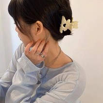 곰돌이 집게핀 헤어 무광 미니 단발머리 반묶음 핀, 4-곰돌이핀-살구