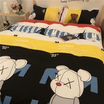 누빔이불커버 기숙사 무드 고양이 낙원 4종 한식 더블 싱글 전 면 애니메이션 침대시트 4쓰리 피스이다 2899972612