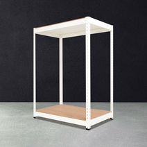 부원진열장 무볼트 조립식 철제 앵글 선반 1000 x 600 1800 2단, 아이보리/mdf