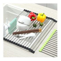 싱크대 롤매트 설겆이 선반 식기건조대 싱크롤 접이식, 그린