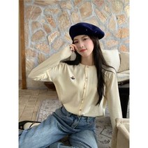 니트 가디건 여친룩 2023 가을 슬림핏 여행, 프리사이즈 핑크