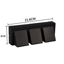 5w 6w 15w 현대 간단한 크리 에이 티브 야외 방수 벽 램프 led 안뜰 램프 게이트 램프 테라스 발코니 정원 벽 조명, 15w 블랙 3 헤드, 쿨 화이트5500-7000k