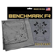 BENCHMARK FR 내화성 스트레치 반다나 미국산 6.4 Cal 경량 소프트 FRC 연회색. One Size, Light Gray