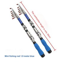 낚싯대 미니 스피닝 1m-2.1m FRP 얼음 낚시대 텔레스코픽 막대 낚시 여행 스피닝 바다 극 루어 낚시 액세서리, 1.9m 낚싯대