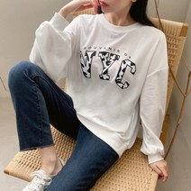 수키 지브라 라운드넥 긴팔 여성맨투맨 티셔츠 1104889