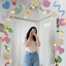 유리창 거울 창문 스티커 1+1 [리무버블 재질 윈도우 카페 현관문 벽 데코 인테리어 포인트 감성스티커], 컨페티+플라워