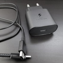 1+1 삼성정품 c to c 고속충전 어댑터 c타입 25w PD, 1.8m 케이블 (1개), 블랙