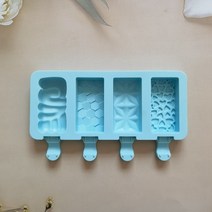 미니제빙기 업소용 제빙기 업소용제빙기 사각형 실리콘 스크림 몰드 diy 초콜릿 디저트 스 캔디 몰드 트레이 스 큐브 메이커 수제 도구 여름 supp, 012 블루