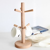 온나 원목 컵걸이대, 1개, 둥근형바닥
