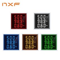 분광계 광도계 적외선 AC 60-500V 1-100A LED 디지털 전압계 전류계 Hertz HZ 신호 표시 등 220V 전압 전류 측정기 Volt Amp Tester Detect, Square V A HZ, Red