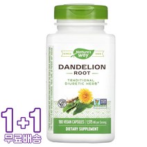 네이처스웨이 단델리온 루트 민들레 뿌리 525mg 비건 180캡슐 2통, 1개, 기본