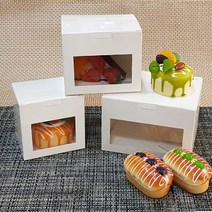 원터치 크라프트 선물상자 / 머그컵상자 포장박스 쿠키 마카롱 어린이집 답례품 백일떡 선물 상자 쿠키상자 마카롱상자, 1장, 투명창 화이트상자 (1호)