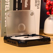 CD플레이어 블루투스 휴대용 집드리 디자인 씨디 음악 CD PLAYER 앨범 레트로 워크맨, 블랙