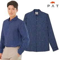 피에이티 PAT남성 린넨 스트라이프 셔츠_QF31552