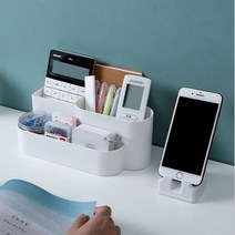 모든스토아 책상정리함 데스크오거나이저 사무실책상꾸미기, 휴대폰거치대(화이트)