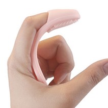 고양이 턱드름 빗 실리콘 브러쉬 손가락빗 냥이 그루밍 피부질환 방지, 핑크