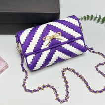 도두리 DIY 손뜨개 코바늘 뜨개질 망뜨개 망스티치 가방 만들기 키트 패키지 뜨기-캐럿, 캐럿 새콤달콤보라