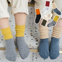 제이셀 S102 유아아동남여공용 기본 배색 골지 아동양말 골고루 5켤레 세트