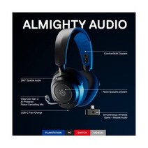 SteelSeries 스틸 시리즈 아크티스 노바 7P 무선 멀티 플랫폼 게이밍 모바일 헤드셋 동시 2.4GHz 블루투스 38Hr 배터리 USBC PS PC 스위치, Black, Nova 7P
