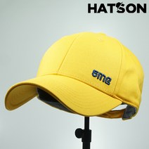 [햇츠온]J0SM246YE HatsON 브랜드 남자 여자 무지 심플 레터링 스트랩 스트럭쳐 하드 볼캡 야구 모자 AD