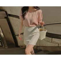 [1천장 돌파✨] 튜프린 하트넥 셔링 반팔 블라우스