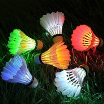 [배드민턴led콕] 야간 배트민턴공 발광 LED 라이트셔틀콕 깃털공 4개입