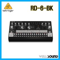 베링거 RD-6-BK 클래식 아날로그 드럼 머신 USB 컨트롤 8개 오리지널 드럼 사운드 16단계 드럼 시퀀서 녹음 악기 믹스 밴드 교회 뮤지션 블랙 클래식 드럼 머신