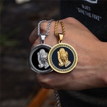 남자목걸이 NYUK유럽미국 트렌디한브랜드 스테인레스 원형 팬던트 목걸이 HIPHOP힙합 장식품 남녀
