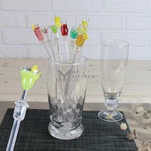 칵테일 머들러(스푼형/일자형) 10p-칵테일 음료제조 귀여운 롱티스푼, 일자형