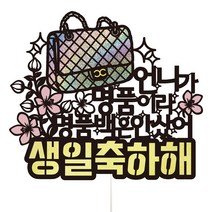 비비드레인 엄마 동생 언니 와이프 생일 생신 케이크토퍼, 96-명품백(언니)
